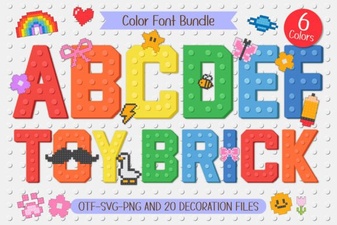 Toy Brick Fonts for Creative Design Projects
